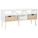 TV Cabinet Stand Unit for TVs up to 42'' Flat Screen with Drawer and Compartments, Entertainment Center for Living Room, Bedroom Media Shelves