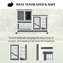 Two Level Rabbit Hutch - Grey & White