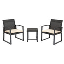 Outsunny Patio PP Rattan Style Garden Bistro Set, Armchairs & Tea Table Set