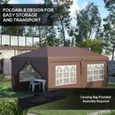 Outsunny 3 x 6m Pop Up Gazebo Height Adjustable Party Tent w/ Storage Bag Brown