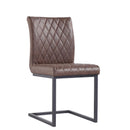 Pair of Darwen Diamond Stitch Dining Chair - Brown