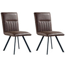 Pair of Darwen Leather Dining Chair - Brown
