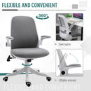Vinsetto Desktop Chair Ergonomic Swivel Office Chair Breathable Fabric Computer Rocker with Liftable Armrest Home Office For 120-175cm/4'-6' Grey