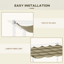 Outsunny Pergola Shade Cover Replacement Canopy for 3 x 3m Pergola, Tan