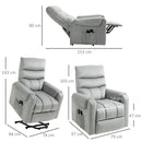 HOMCOM Power Lift Chair, Rise and Recliner Chair with Remote Control, Grey