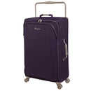 IT Luggage World's Lightest Suitcase with 8 Wheels and Wide Handle Design - Purple Pennant