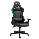Vinsetto Gaming Chair with RGB LED Light 2D Arm Lumbar Support Swivel Office Computer Recliner Racing Gamer Desk Chair for Home - Black