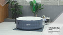 Outsunny Inflatable Hot Tub Spa Round with Cover for 4-6 People 195cm - Dark Blue
