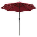 Outsunny Outdoor Umbrella Parasol with LED Solar Lights - Red