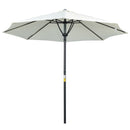 Outsunny Outdoor Market Table 3(m) Parasol Umbrella Sun Shade with 8 Ribs, Cream
