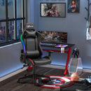 Vinsetto Gaming Chair with RGB LED Light 2D Arm Lumbar Support Swivel Office Computer Recliner Racing Gamer Desk Chair for Home - Black