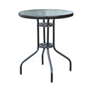 Outsunny Glass Top Patio Table - Black