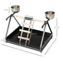 Pawhut Stainless Steel and Fir Wood Bird Stand