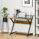 Computer Desk with Monitor Shelf and Storage R Shaped Gaming Study Writing Table for Home Office Brown Office