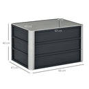 Outsunny Raised Garden Bed Elevated Metal Planter 66L x 47W x 40Hcm