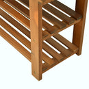 Acacia Wood Shoe Bench  3-Tier Shoe Storage Rack Hallway Organizer Shelf for Entryway Living Room Bedroom