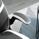 Vinsetto Gaming Chair Ergonomic Computer Chair with Adjustable Height Pedestal Base Home Office Desk Chair PVC Leather Exclusive Swivel Chair Grey and White Racing