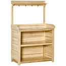 Outsunny Potting Bench Table Workstation w/ Galvanized Tabletop, Storage Shelf