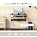 Computer Desk with Monitor Shelf and Storage R Shaped Gaming Study Writing Table for Home Office Brown Office
