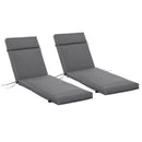 Set of 2 Non-Slip Sun Lounger Cushions - Grey
