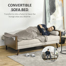 3 Seater Sofa Bed With Side Tray - Beige