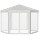 Outsunny Garden Hexagonal Gazebo Patio Outdoor Canopy Patio Party Tent White