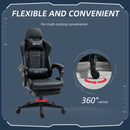 Vinsetto Racing Gaming Chair with Swivel Wheel PU Leather Recliner Gamer Desk for Home Office Black