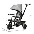 Baby Tricycle 4in1 Stroller with Handle - Grey
