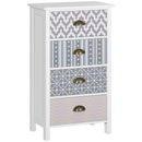 HOMCOM Chest of Drawers, 4 Drawer Unit Storage Chest Bedroom Living Room