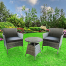 Silver & Stone Toulouse 3pce  Rattan Garden Furniture Set - Grey