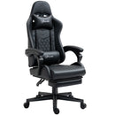 Vinsetto Racing Gaming Chair with Swivel Wheel PU Leather Recliner Gamer Desk for Home Office Black