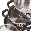 Morphy Richards Equip 8 Piece Stainless Steel Pan Set - Silver