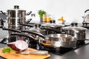 Morphy Richards Equip 8 Piece Stainless Steel Pan Set - Silver
