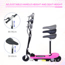 HOMCOM Kids Electric Ride On eScooter Motorbike 120w 2 x 12V - Pink