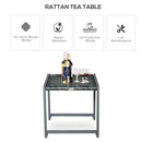 Outsunny Garden Rattan Coffee Table - Grey