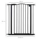 PawHut Metal Safety Pet Gate - Black