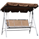 Outsunny Outdoor Mesh Swing Chair Garden Hammock Canopy Bench Lounger Seat Brown