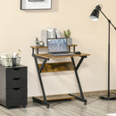 Computer Desk with Monitor Shelf and Storage R Shaped Gaming Study Writing Table for Home Office Brown Office