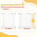 PawHut Adjustable Safety Gate w/ 1 Extensions and Four Adjustable Screws, White
