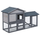 Pawhut Two Level Grey Rabbit Hutch