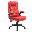 HOMCOM Heated Vibrating Massage Office Chair with Reclining Function, Red