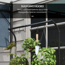 Outsunny 3 Tiered Plant Rack Stand with Hanging Hooks for Indoor Outdoor Use