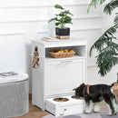 PawHut Pet Feeder Station Dog and Cat Food Storage Feeding Station Food Cabinet