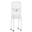 PawHut Bird Cage for Budgie Finch Canary Parakeet W/ Stand Sliding Tray White