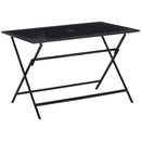 Outsunny Folding Rectangular Garden Dining Table for 6 with Parasol Hole