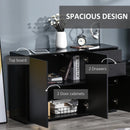 HOMCOM Push-Open Cabinet with Two Drawers Black