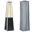 Outsunny 11.2KW Patio Gas Heater Pyramid Heater w/ Regulator Hose & Cover Black
