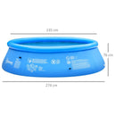 Outsunny Swimming Paddling Pool Round 274cm x 76cm - Blue