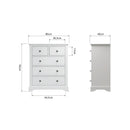 Warwick Classic White  Chest of Drawers 2 Over 3 80 x 40 x 95 cm
