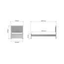 Keswick Moonlight Grey  Bed 3' Single 104 x 205.5 x 105 cm